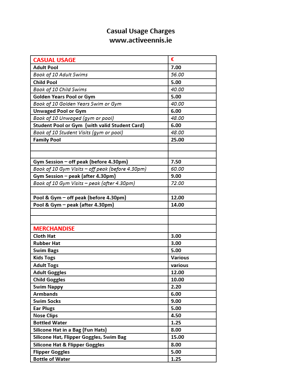 New Price List Screenshot