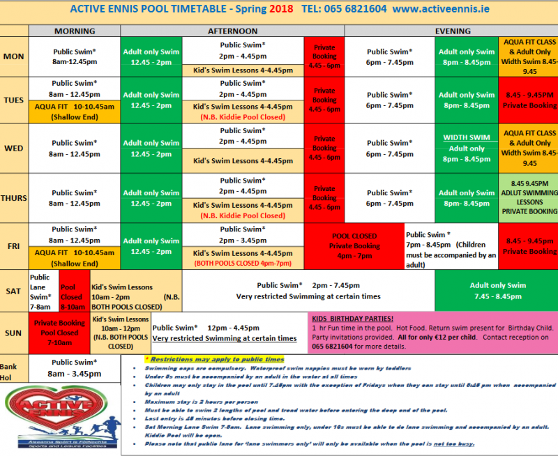 new timetable pool