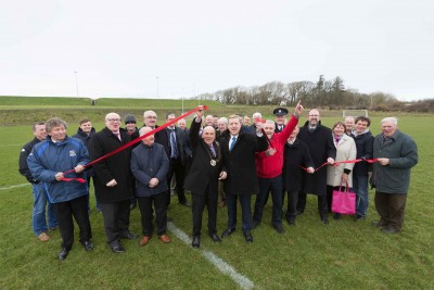 **NO REPRO FEE** New sports facilities open in Kilrush Mayor of Clare, Councillor Tom McNamara, today (Friday, 9 February 2018) officially opened new integrated playing pitches at the Active Kilrush Sports Complex in Kilrush. He is pictured with Minister Pat Breen TD, Joe Carey, TD, Senator Martin Conway, Gerry Flynn, Chair of the Social Development SPC, Liam Conneally, Director of Social Development, Clare County Council, Tim Forde, Head of Sports & Recreation, Clare County Council, Cllr Bill Chambers, Cllr PJ Kelly, Cllr Michael Hillery, Cllr Christy Curtin, Cllr Gabriel Keating, Matthew Kelly, Active Lilrush, James Healy , John Corry, Kilrush Municipal Development and Liam Williams, Chairman Kilrush Sports Complex Board and local supporters. Photograph by Eamon Ward